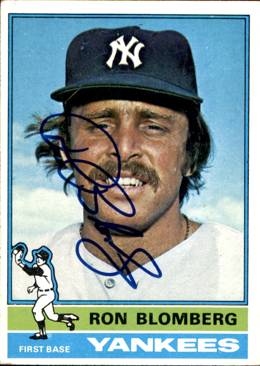 Ron Blomberg Autographed 1976 TOPPS Card #354 New York Yankees 183449