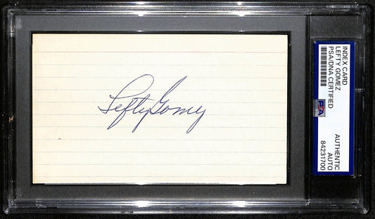 Lefty Gomez HOF Signed/Auto 3x5 Index Card New York Yankees PSA/DNA 190615