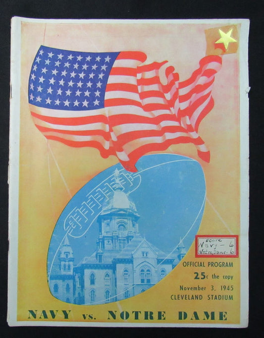 11/3/1945 Navy vs. Notre Dame College Program 185950