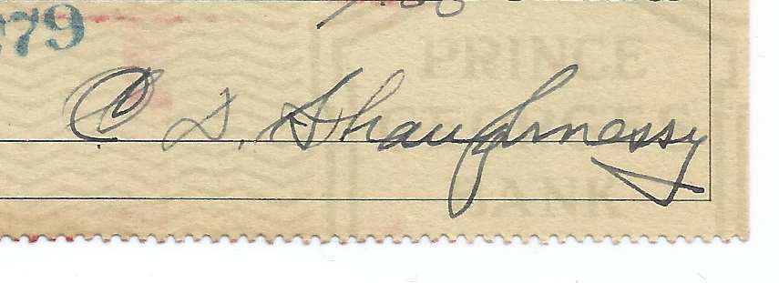 Clark Shaughnessy CHOF Signed/Autographed 1946 Bank Check 150335