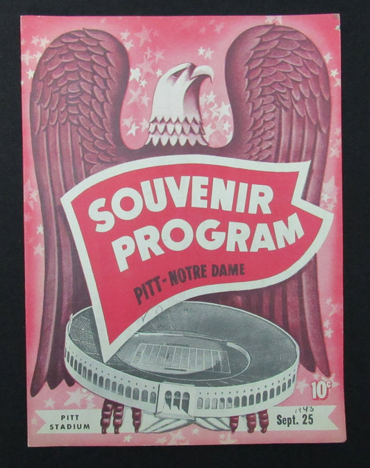 09/ 25/1943 Pitt vs. Notre Dame College Program 186010