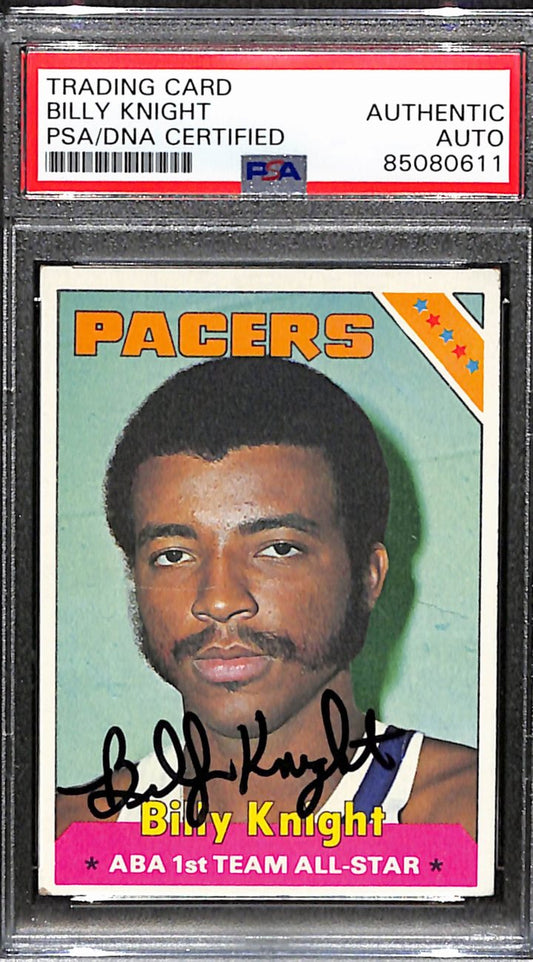 Billy Knight Autographed 1975-76 Topps Card #228 Pacers PSA/DNA 184823