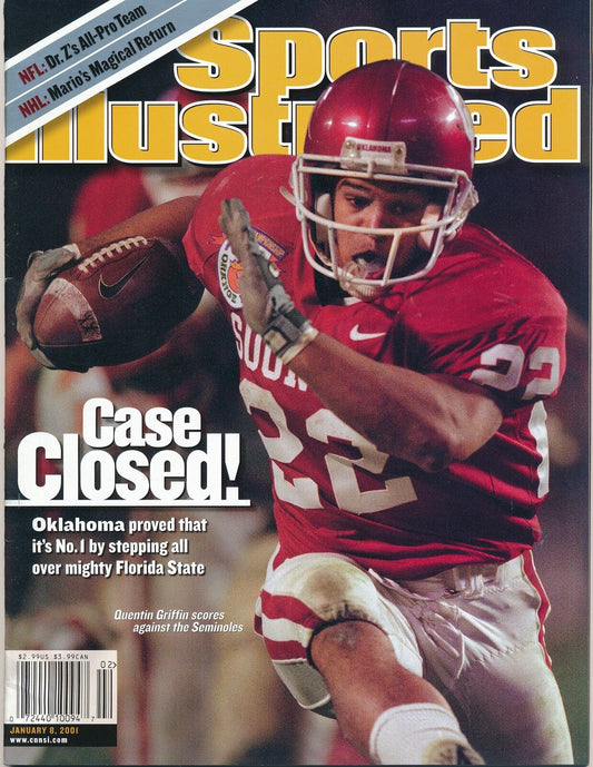 2001 Sports Illustrated w/ Quentin Griffin Oklahoma Sooners NO LABEL 162861