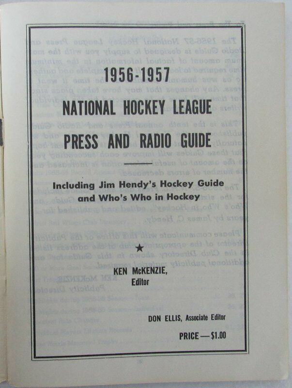 1956-1957  NHL Media Fact Book Press and Radio Guide 143319