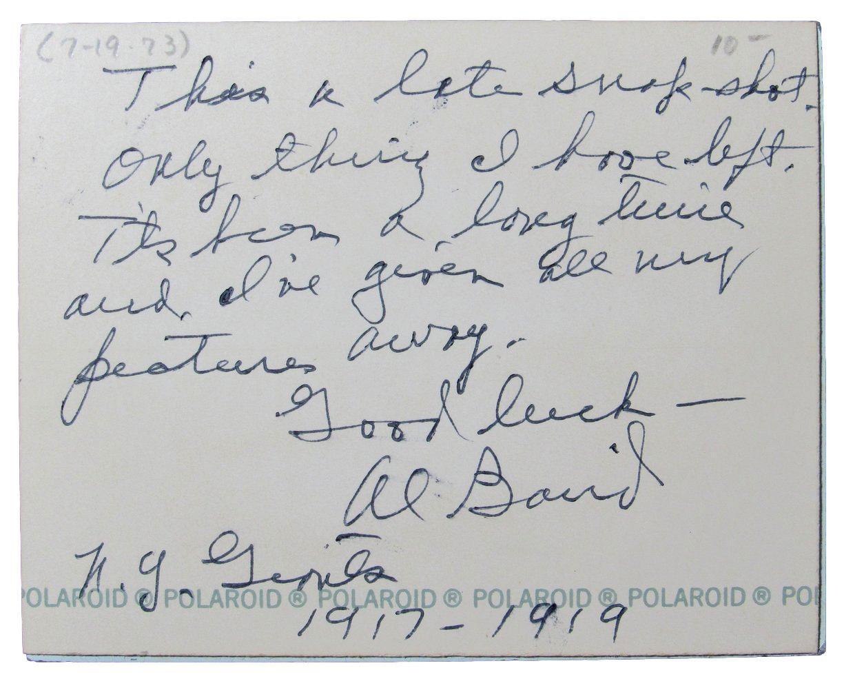 Al Baird 1917-19 New York Giants Baseball Autographed Note and Picture