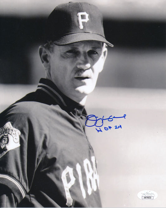 Jim Leyland HOF Signed/Inscribed "HOF 24" 8x10 B/W Photo Pirates JSA 191753