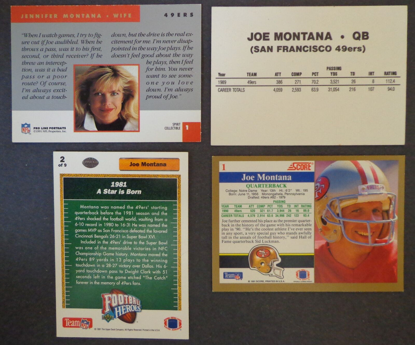 Lot of (43) Assorted Joe Montana 49ers Football Trading Cards 181088