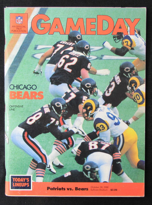 New England Patriots 1988 Gameday Program  10/30 vs.Chicago Bears  181379