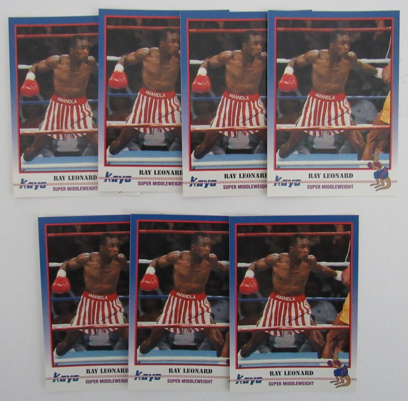 Lot of 7 Ray Leonard Boxer 1991 Kayo Trading Cards #090 158138