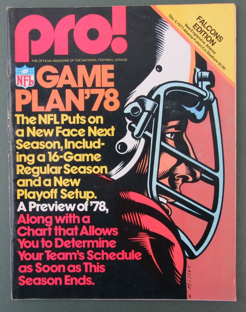 1977 Pro! New England Patriots vs. Atlanta Falcons Program 12/04