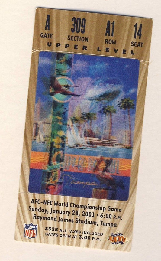 Super Bowl XXXV Baltimore Ravens Vs. New York Giants Ticket Stub 127960