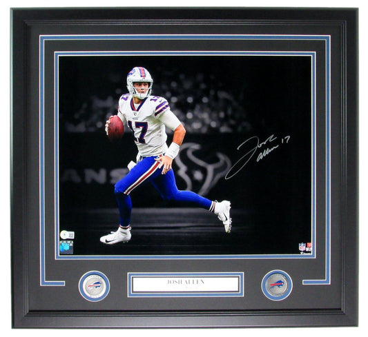 Josh Allen Autographed 16x20 Framed Photo Buffalo Bills Beckett 161188