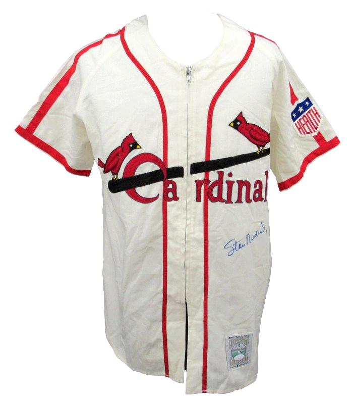 Stan Musial HOF Autographed Mitchell & Ness Baseball Jersey Cardinals JSA 183186