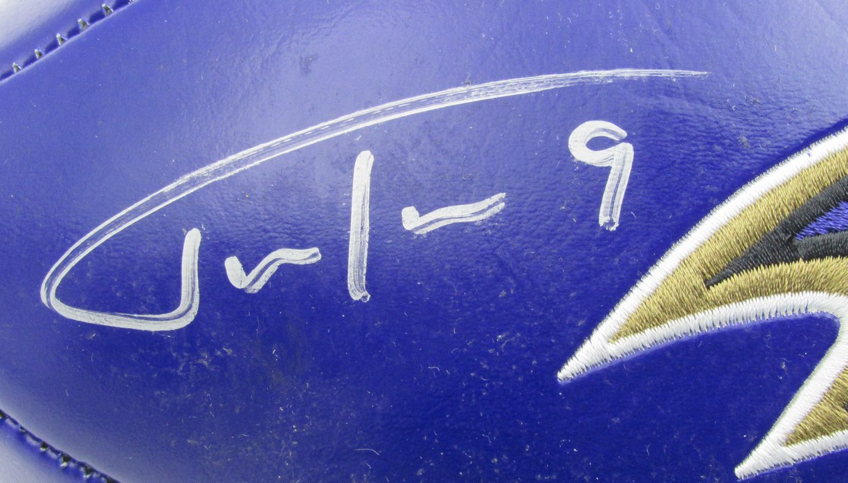 Justin Tucker Signed/Autographed Purple Ravens Logo Football JSA 189763