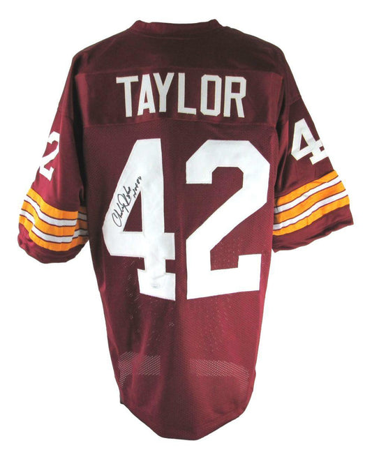 Charley Taylor HOF Signed/Inscr Redskins custom Football Jersey JSA 161106