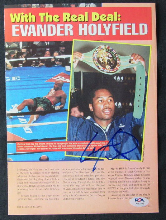 Lennox Lewis Boxer Autographed Vintage Magazine Photo PSA/DNA 177062