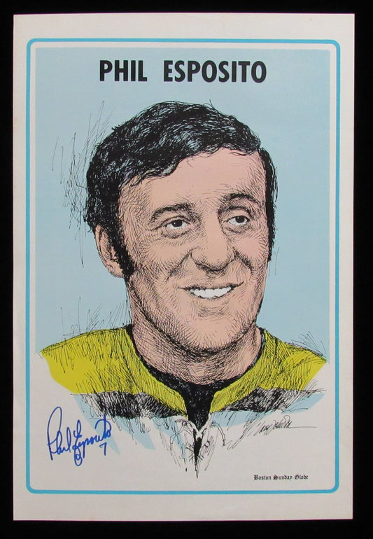 Phil Esposito Signed 1971 Boston Sunday Globe 14x22 Premium 186162