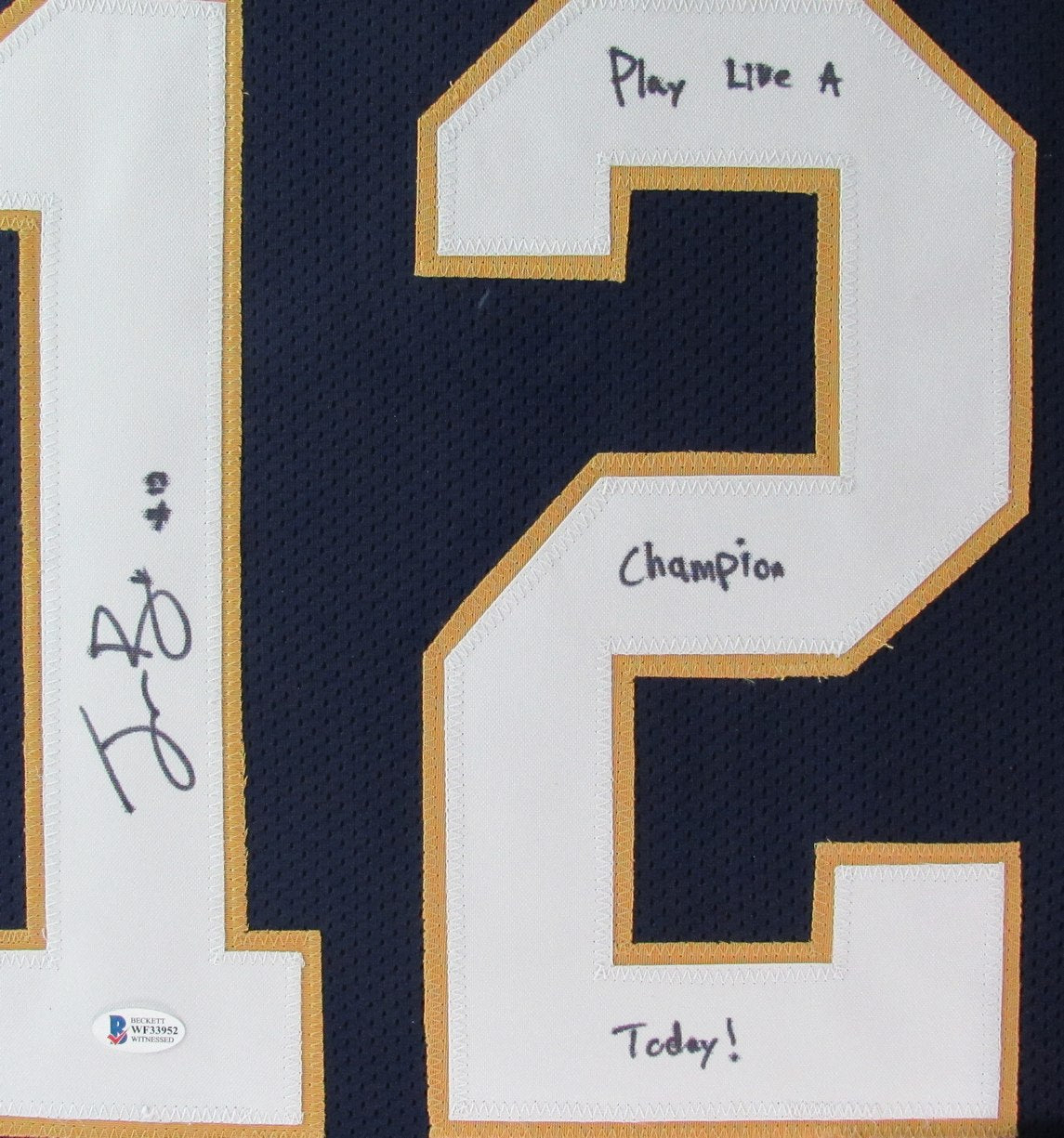 Ian Book Autographed/Inscribed Football Jersey Notre Dame Framed Beckett 186164