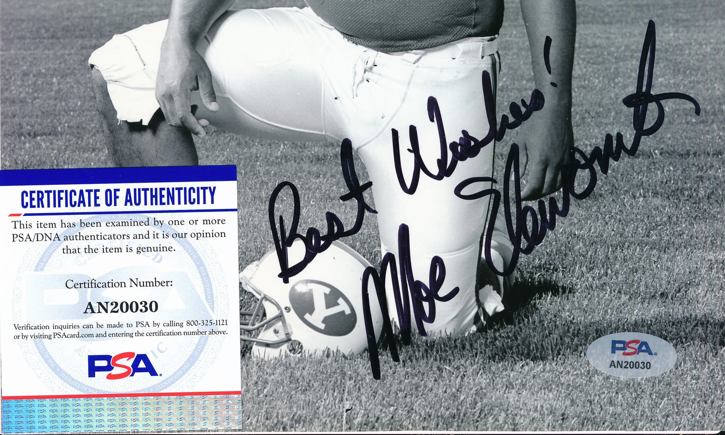 Moe Elewonibi Signed/Inscribed 8x10 Photo BYU PSA/DNA 188164