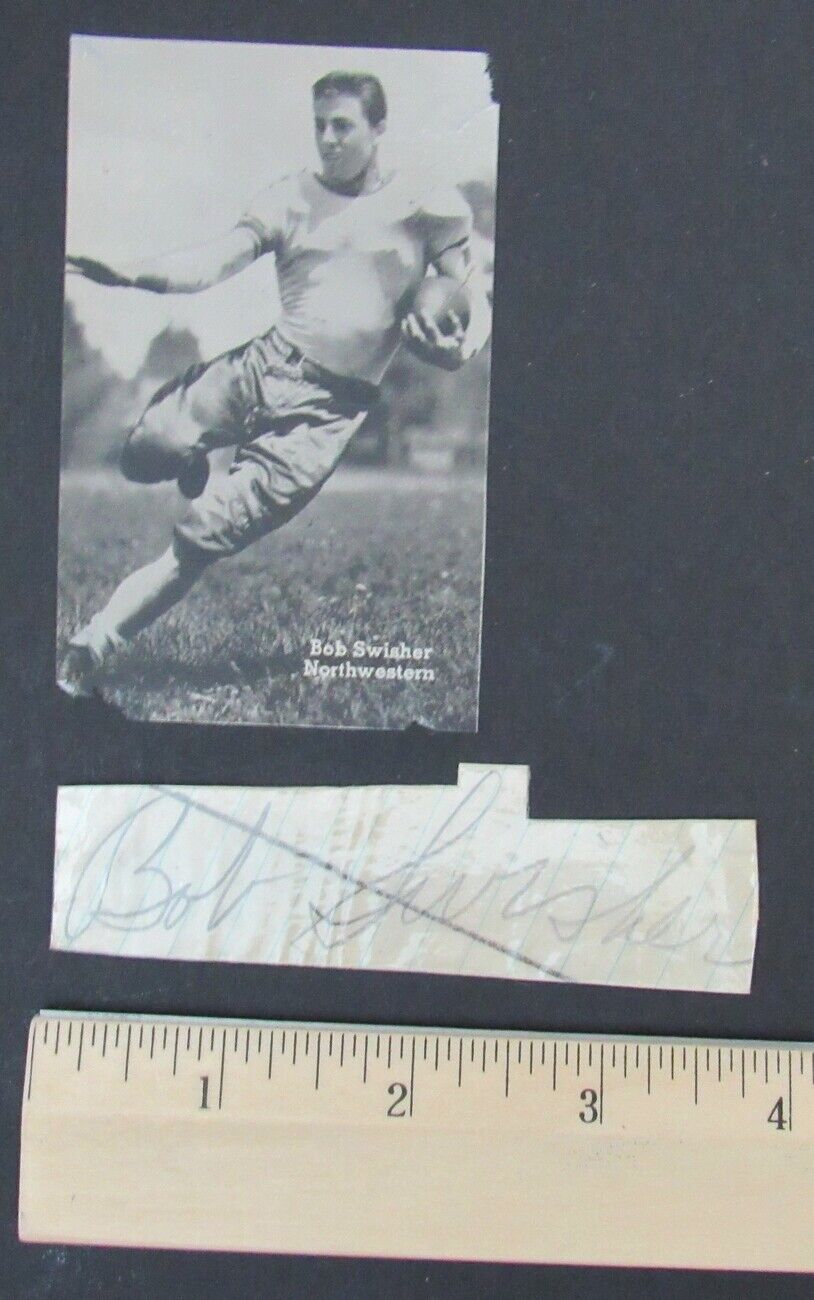 Bob Swisher Northwestern/Chicago Bears  d.1979 Signed Cut  PSA/DNA 150182
