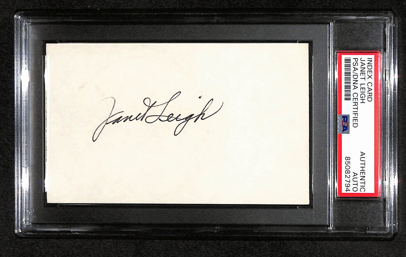 Janet Leigh Autographed 3x5 Index Card Actress PSA/DNA 184284