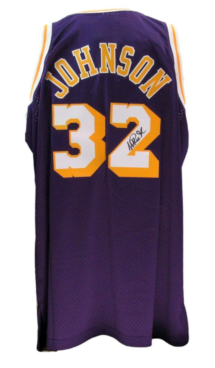 Magic Johnson HOF Autographed Mitchell & Ness Basketball Jersey Lakers Beckett