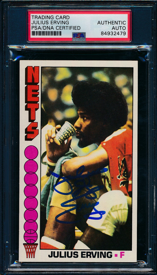 1976-77 Topps #1 Signed/Auto Julius Dr. J Erving HOF Philadelphia 76ers PSA/DNA