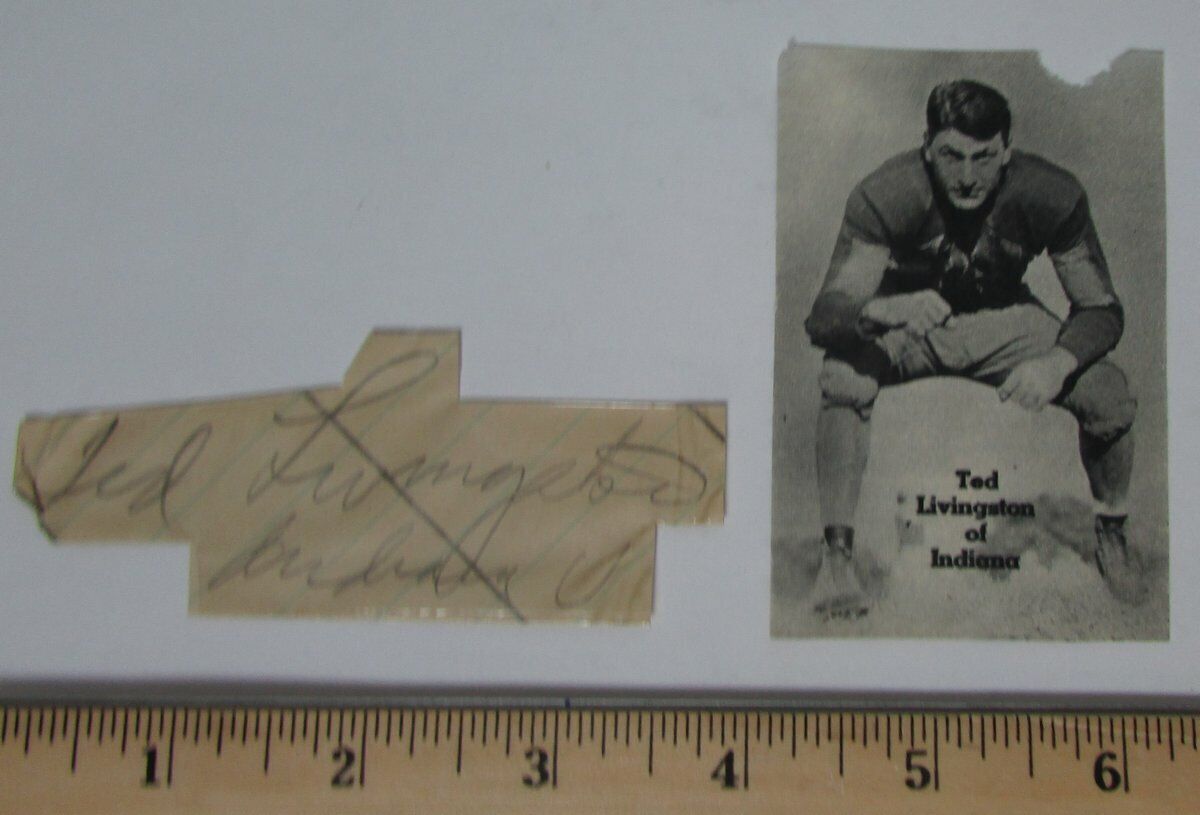 Ted Livingston d.1984 Indiana Univ./Cleveland Rams Signed Cut PSA/DNA 145807