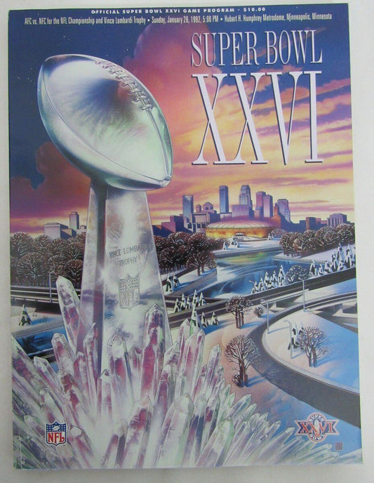 Super Bowl XXVI Official Program Washington Redskins Vs. Buffalo Bills 135136