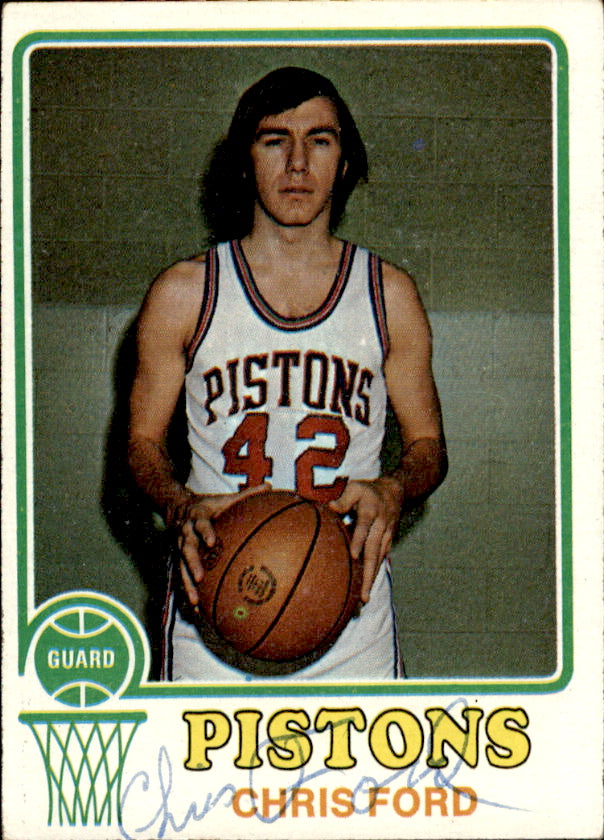 Chris Ford Autographed 1973-74 TOPPS Basketball Card #79 Detroit Pistons 182938