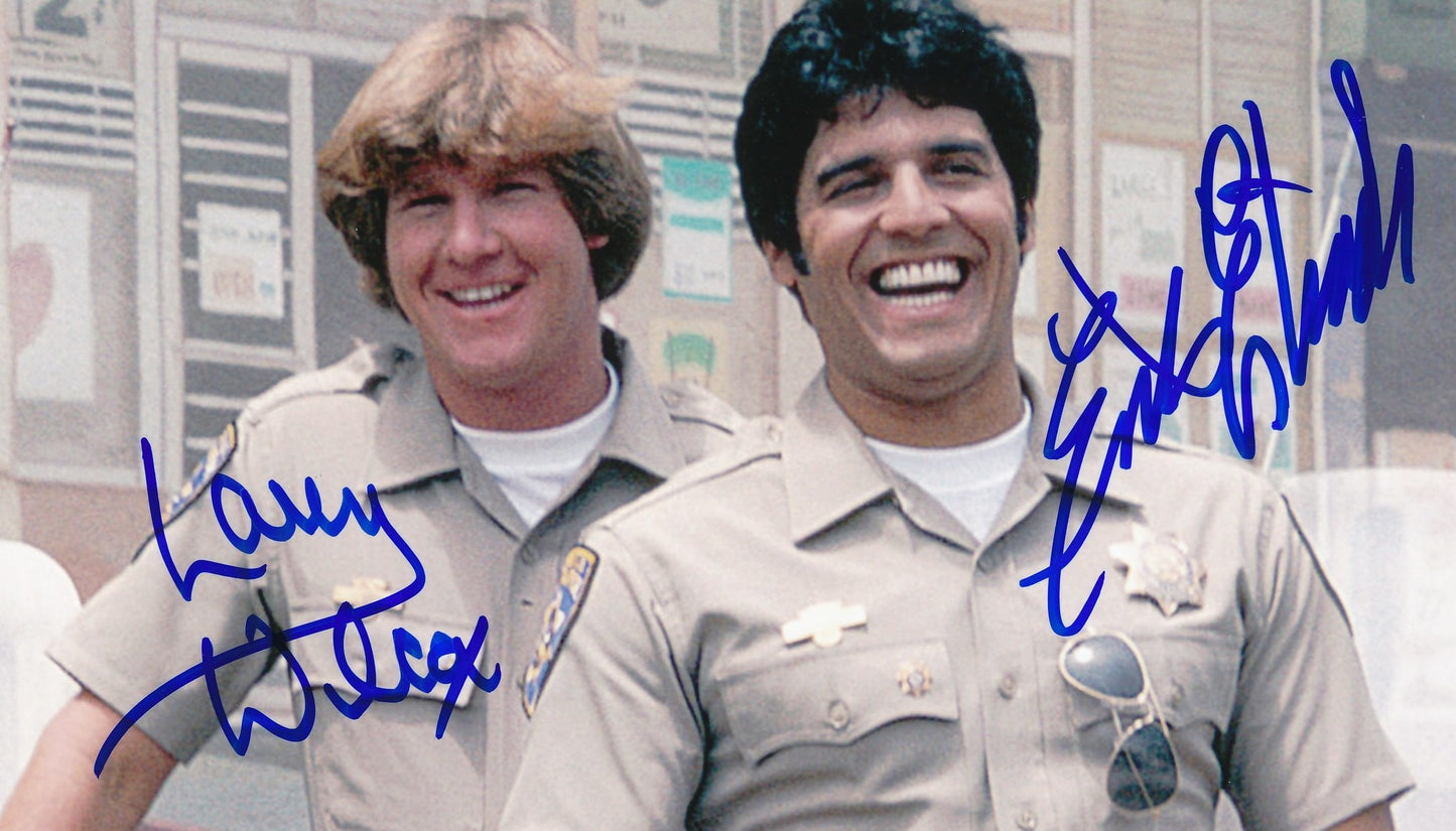 Larry Wilcox/Erik Estrada Dual-Autographed 8x10 Photo "Chips" Beckett 183530