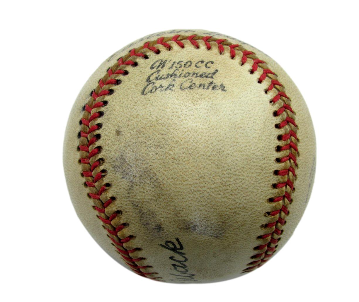 Connie Mack HOF A's Autographed/Signed OEL Sweet Spot Baseball JSA 186356