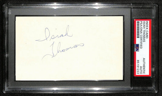Isiah Thomas HOF Signed/Auto 3x5 Index Card Detroit Pistons PSA/DNA 188591