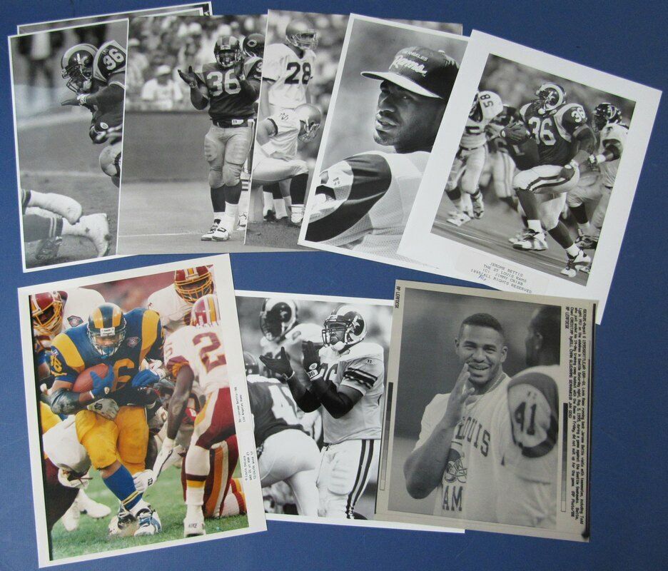 Jerome Bettis LA Rams - Lot of 9 vintage Wire Sporting News photos 144092