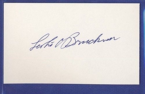 Les Bruckner Cardinals Signed/Auto 3x5 Index Card