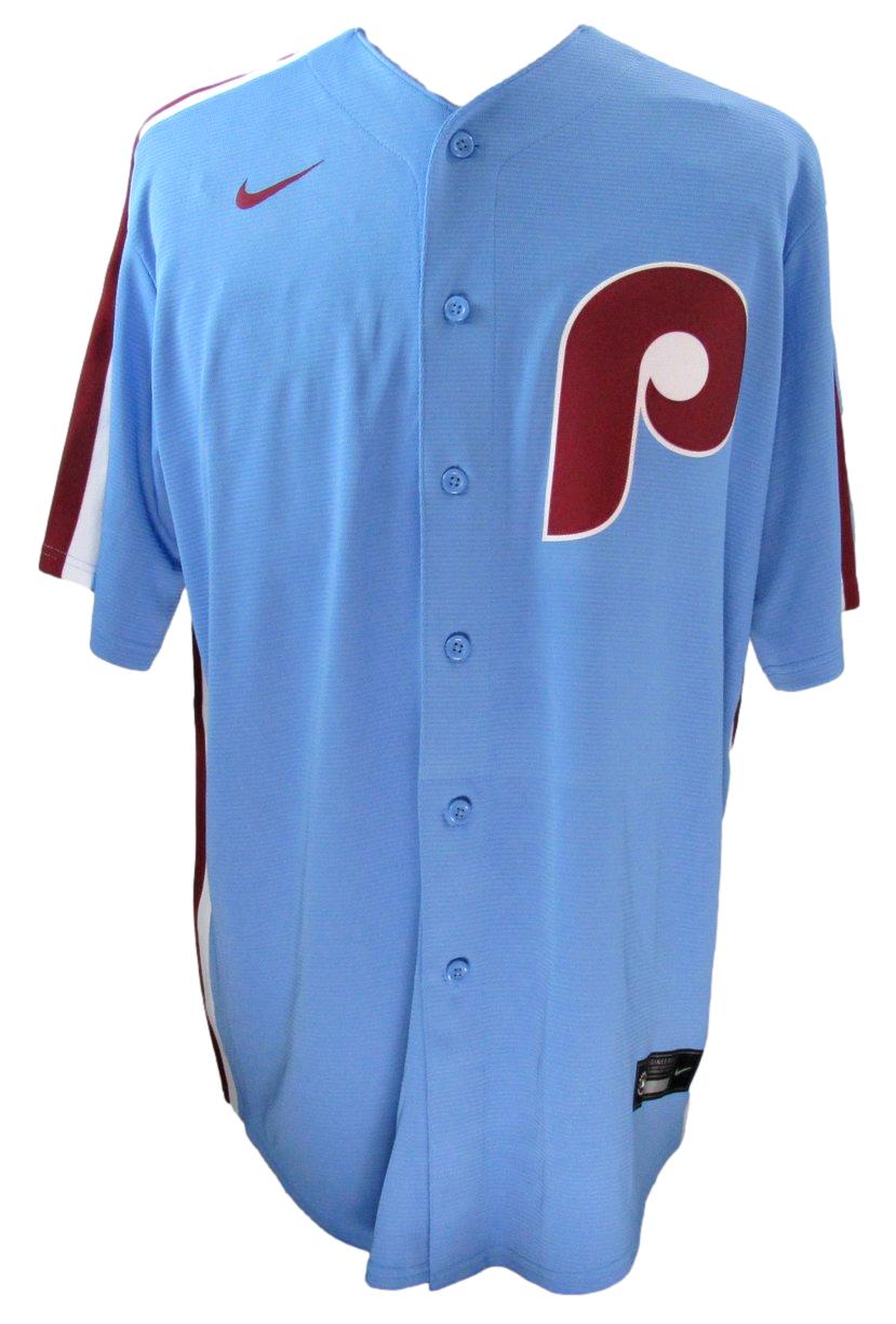 Chase Utley Signed Blue Nike Baseball Jersey Phillies Size XL Fanatics 187366