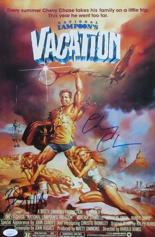 Chevy Chase/Beverly D'Angelo Multi-Autographed 11x17 Movie Poster "Vacation" JSA