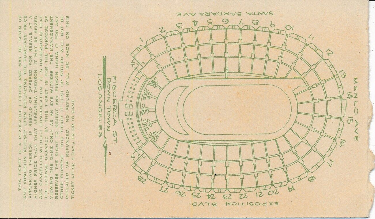 1936 Loyola University vs. Santa Clara Football Game Ticket Stub 148475