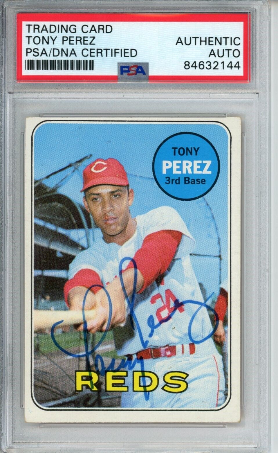 1969 TOPPS #295 Tony Perez HOF Auto Signed Cincinnati Reds PSA/DNA