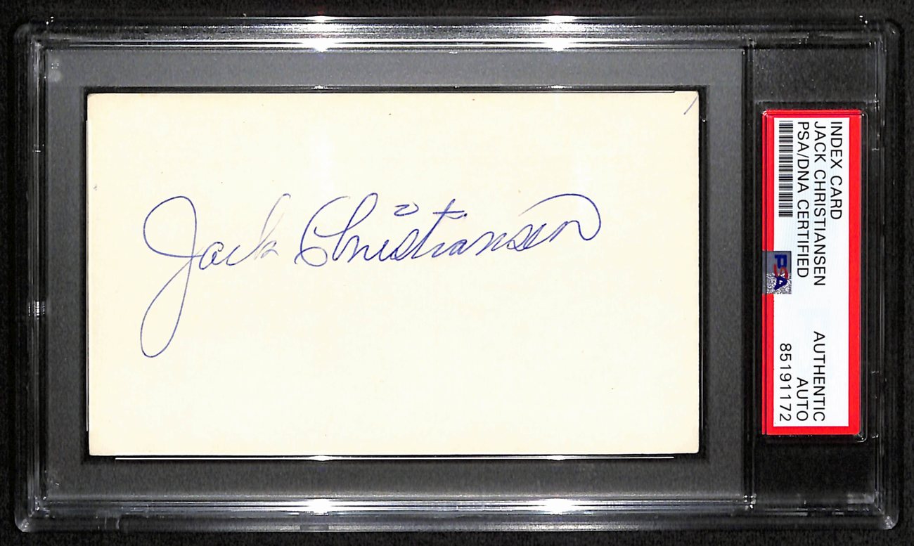 Jack Christiansen HOF Signed/Auto 3x5 Index Card Detroit Lions PSA/DNA 187453