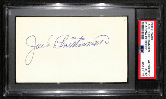 Jack Christiansen HOF Signed/Auto 3x5 Index Card Detroit Lions PSA/DNA 187453