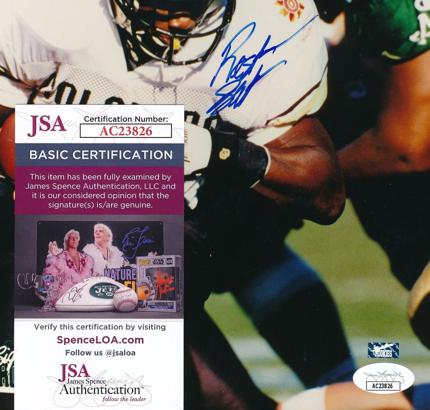 Rashaan Salaam Autographed 8x10 Photo HEISMAN University of Colorado JSA