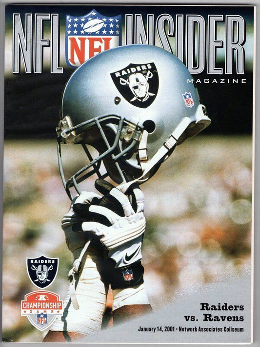 2001 2000 NFL Raiders vs. Ravens AFL Championship Game PROGRAM