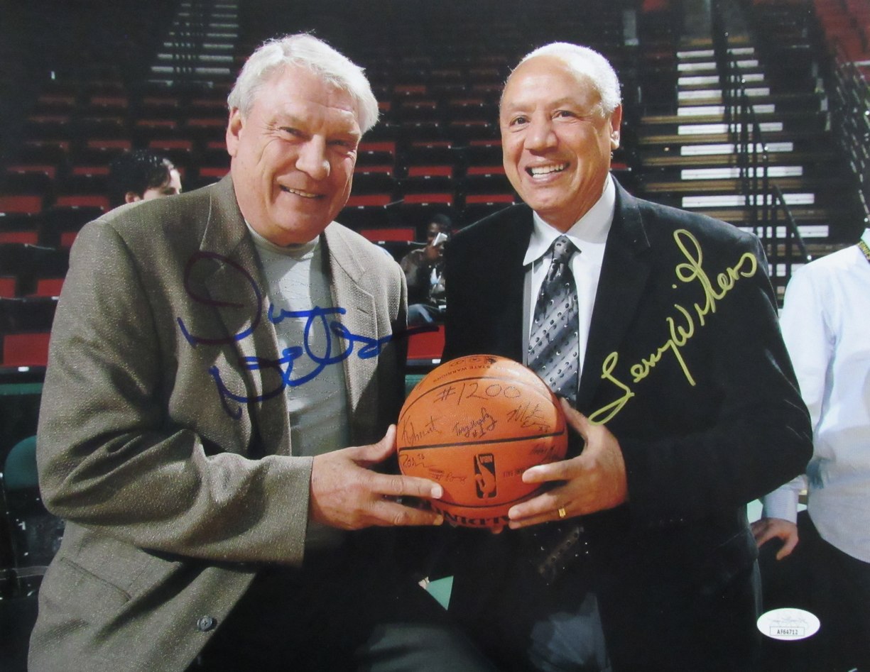 Don Nelson/Lenny Wilkens HOFers Dual-Autographed 11x14 Photo JSA 174523