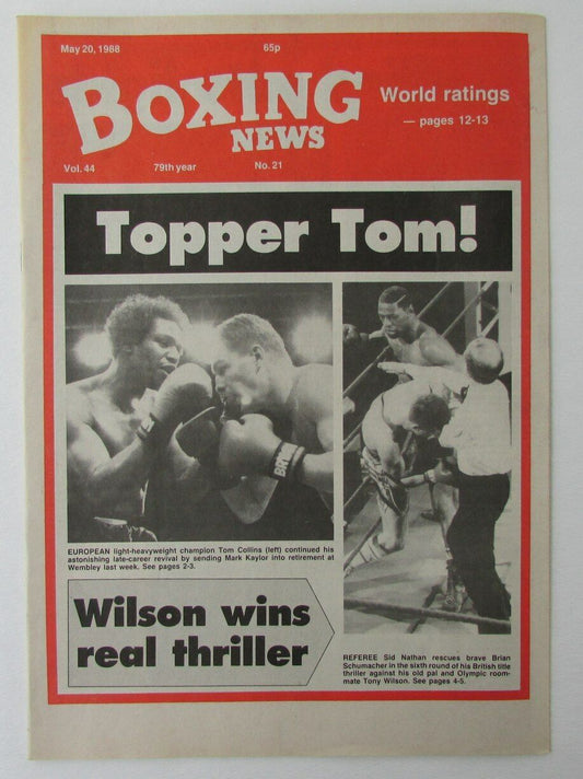 May 20, 1988 Boxing News Magazine Tom Collins Max Kaylor