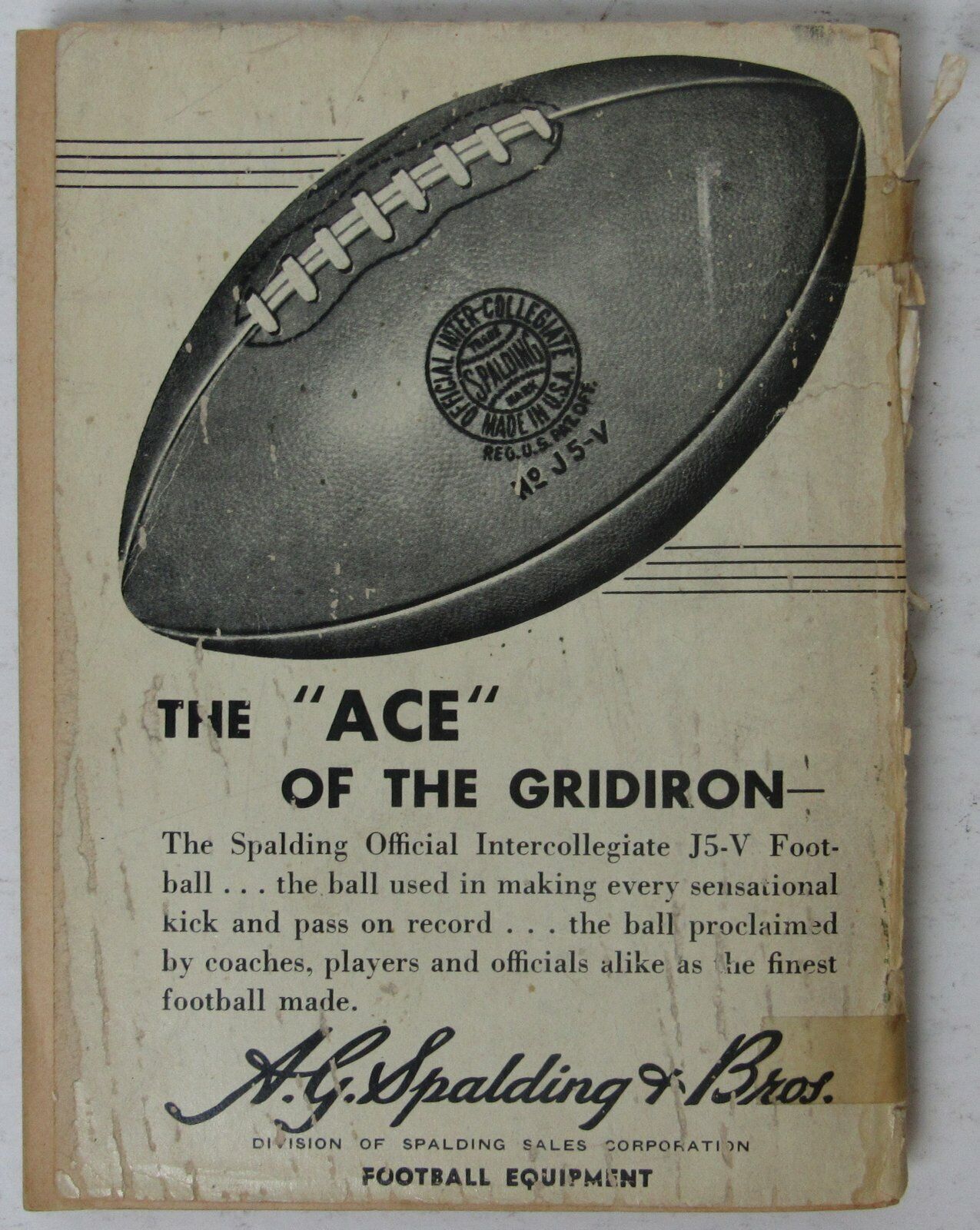 1939 Spaldings Athletic Library NCAA Football Annual with Rules 144905