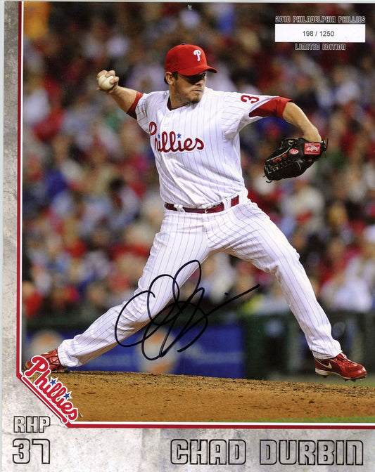 Chad Durbin Autographed 2010 8x10 Phillies Phan Photo