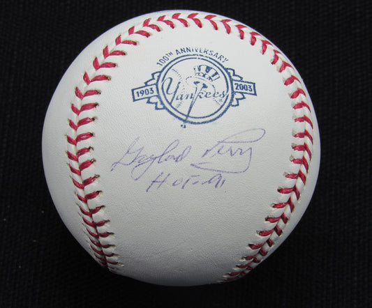 Gaylord Perry Signed/Auto Yankees 100th OML Baseball TRI-STAR Inscr 187145