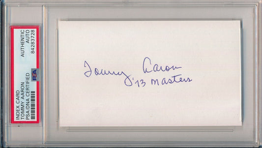 Tommy Aaron PGA Champ Signed/Inscribed 3x5 Index Card PSA/DNA 157259