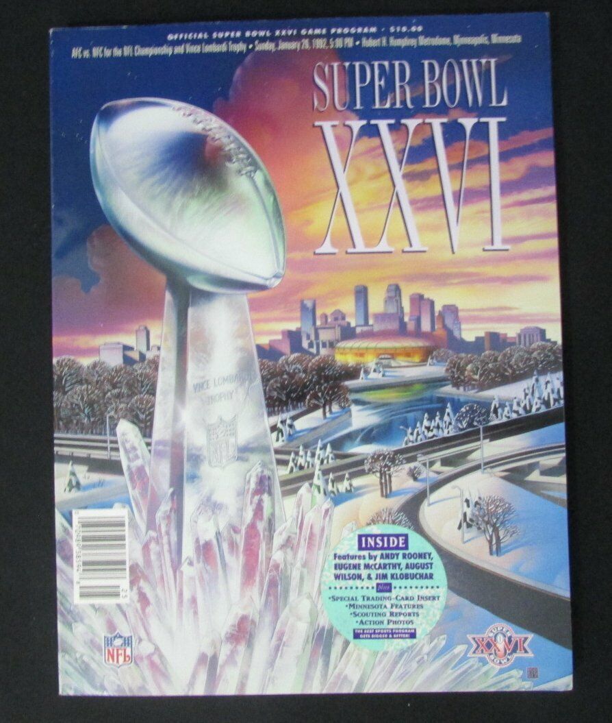 Official Super Bowl XXVI Game Program Buffalo Bills vs. Redskins 127643